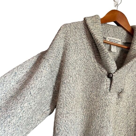 Northwoods Ragg Wool Blend Sweater | Grey Knit Pullover Classic Warm Style - Picture 6 of 11